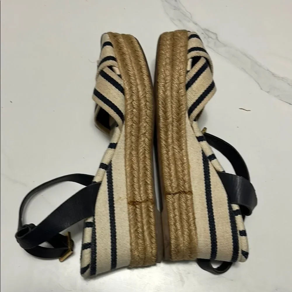 Tory Burch Black and Cream Women's wedges